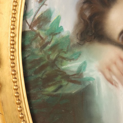 Dipinto Figura di Bagnante con Rondine,Figura di bagnante con rondine.