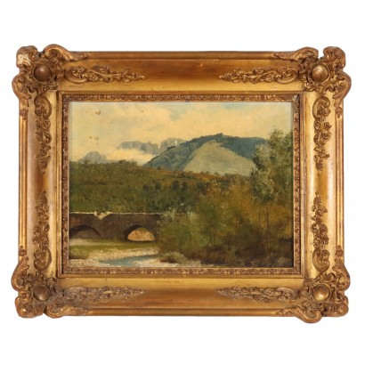 Dipinto con Paesaggio di William Baptiste Bairdggio di W.B. Baird