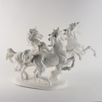 Horses in the Wild State Sculpture in P