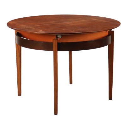 Table Ronde à Rallonges Teck Années 50-60 Tables Vintage