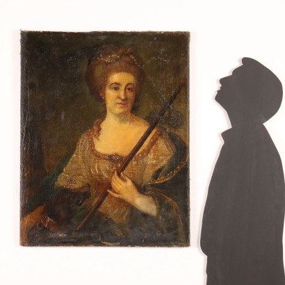 Portrait peint d'une femme noble avec Ca,Portrait peint d'une femme noble avec chien