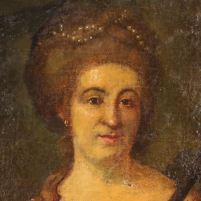 Portrait peint d'une femme noble avec Ca,Portrait peint d'une femme noble avec chien