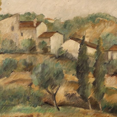 Peinture signée Pucci, Peinture de Silvio Pucci, Paysage toscan, Silvio Pucci, Peinture de Silvio Pucci, Silvio Pucci, Silvio Pucci