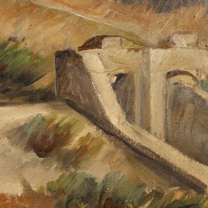 Peinture signée Pucci, Peinture de Silvio Pucci, Paysage toscan, Silvio Pucci, Peinture de Silvio Pucci, Silvio Pucci, Silvio Pucci