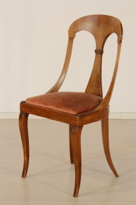 Bottega del 900, Stilmöbel, Gruppe sechs Stühle, sechs Stühle, 20. Jahrhundert, 20. Jahrhundert Stühle, 900, 900 Stühle, Stühle, Stühle Nussbaum Italien