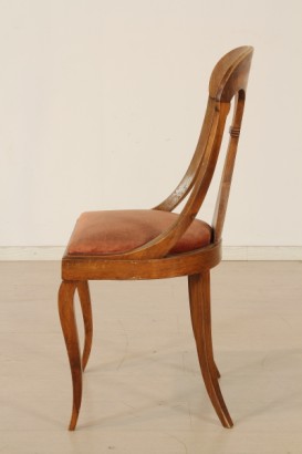 Bottega del 900, Stilmöbel, Gruppe sechs Stühle, sechs Stühle, 20. Jahrhundert, 20. Jahrhundert Stühle, 900, 900 Stühle, Stühle, Stühle Nussbaum Italien
