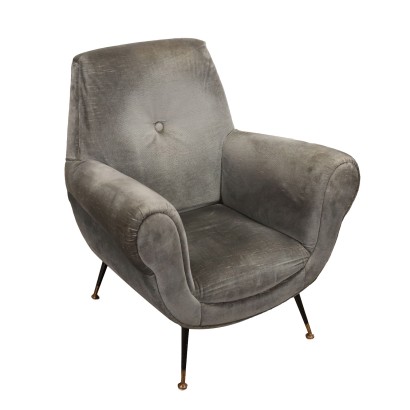 Sessel der 50er-60er Jahre Schaum Metall Samt Vintage Sessel