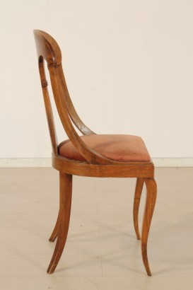 Bottega del 900, Stilmöbel, Gruppe sechs Stühle, sechs Stühle, 20. Jahrhundert, 20. Jahrhundert Stühle, 900, 900 Stühle, Stühle, Stühle Nussbaum Italien