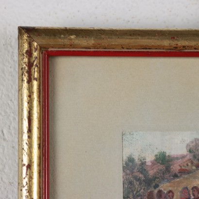 Petit tableau de Giovanni Lessi, Aperçu de la rue avec des personnages, Giovanni Lessi, Giovanni Lessi, Giovanni Lessi
