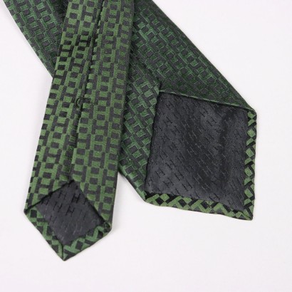 Cravate Hermès Vintage vert foncé