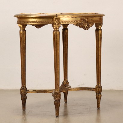 Mesa de centro ovalada de estilo neoclásico