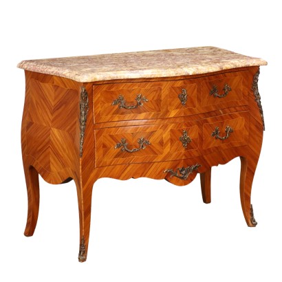 Commode en Bois de Violette Marbre Italie XXe Siècle