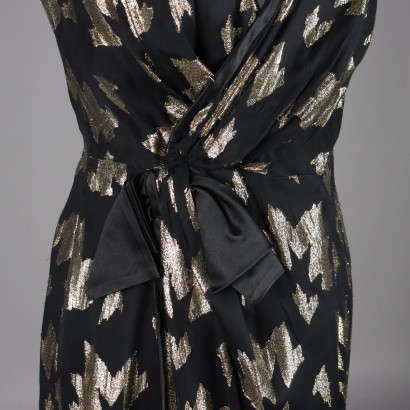 Vestido vintage negro y dorado