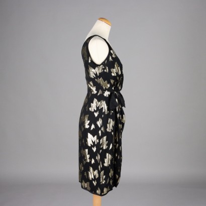 Vestido vintage negro y dorado