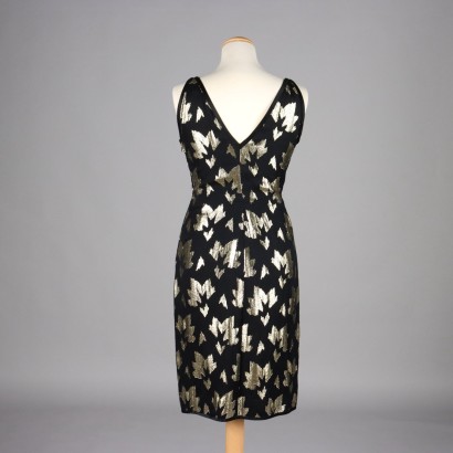 Vestido vintage negro y dorado