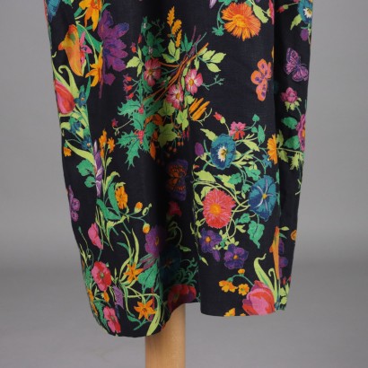 Gucci Vintage-Leinenkleid mit Blumenmuster