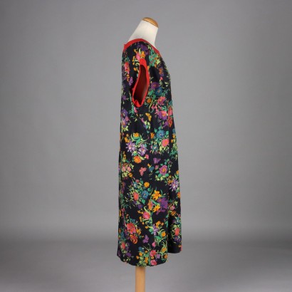 Gucci Vintage-Leinenkleid mit Blumenmuster