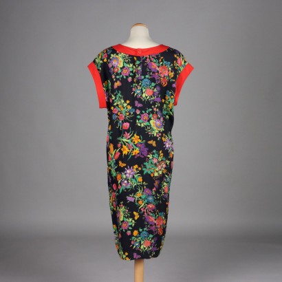 Gucci Vintage-Leinenkleid mit Blumenmuster