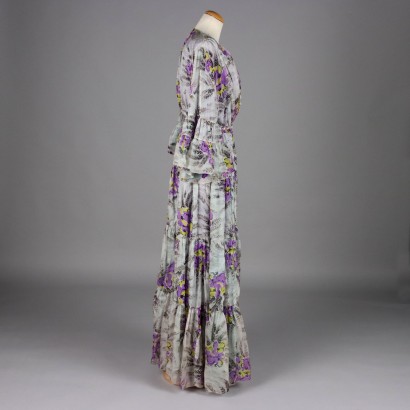 Vestido y abrigo de seda vintage