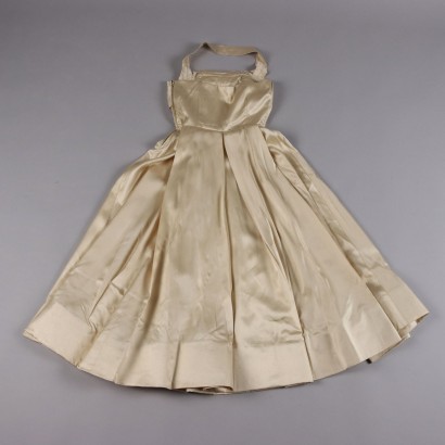 Robe Vintage en Satin Ivoire