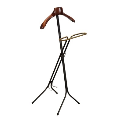 Porte Manteau des Années 50-60 Hêtre Métal Laiton Compléments Vintage