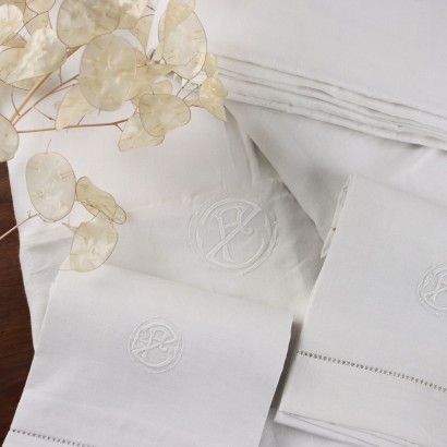 Drap Double Complet 4 Pièces Vetêments et Textiles Anciens
