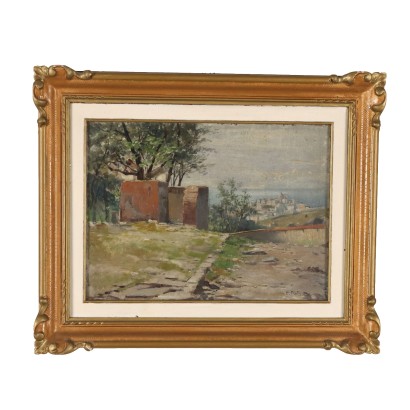 Tableau Edoardo Dalbono Paysage avec Ruines Art '800