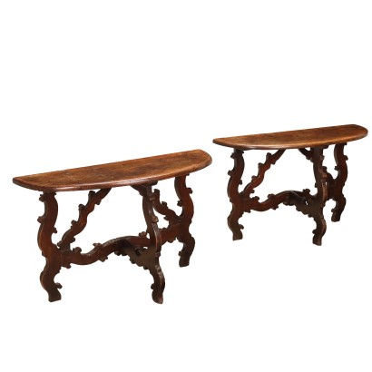 Paire de Consoles Demi-Lune Baroques