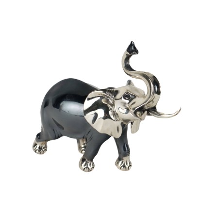 Éléphant en Argent Man. Arezzo Italie XXe Siècle Antiquités