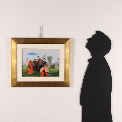 Peinture satirique de Pietro Ardito, Groupe de clercs, Pietro Ardito, Pietro Ardito, Pietro Ardito, Pietro Ardito