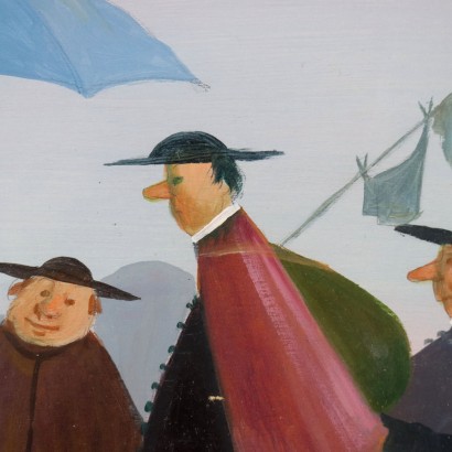 Peinture satirique de Pietro Ardito, Groupe de clercs, Pietro Ardito, Pietro Ardito, Pietro Ardito, Pietro Ardito