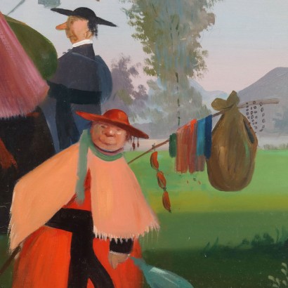 Peinture satirique de Pietro Ardito, Groupe de clercs, Pietro Ardito, Pietro Ardito, Pietro Ardito, Pietro Ardito