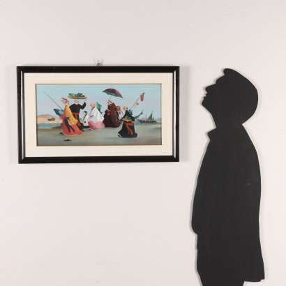 Peinture de Pietro Ardito, Clercs avec poisson, Pietro Ardito, Pietro Ardito, Pietro Ardito
