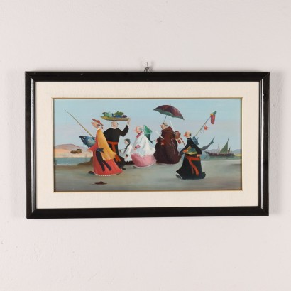 Peinture de Pietro Ardito, Clercs avec poisson, Pietro Ardito, Pietro Ardito, Pietro Ardito
