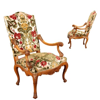 Paire de Fauteuils en Style Baroque Italie XXe Siècle Antiquités
