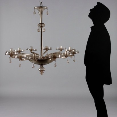 Burnished Murano glass chandelier