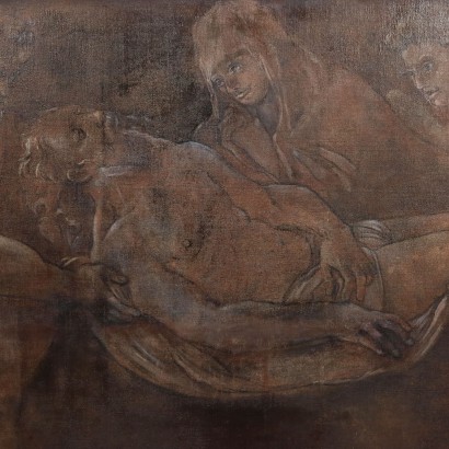 Peinture monochrome avec Lamentation sur le Christ, Lamentation sur le Christ mort