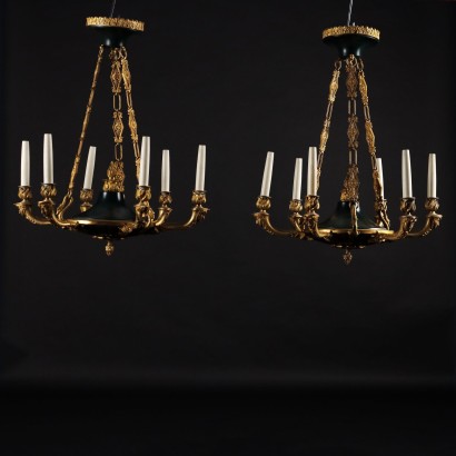 Coppia di Lampadari Stile Impero