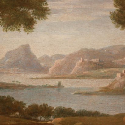 Peinture de paysage avec personnages et armes,Paysage avec personnages et troupeaux