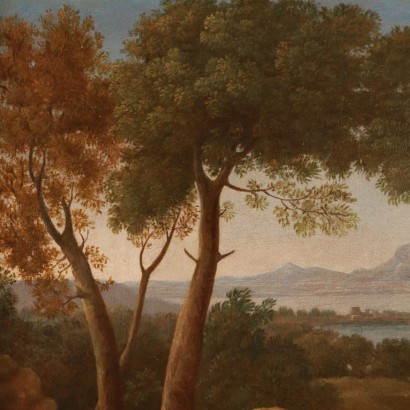 Peinture de paysage avec personnages et armes,Paysage avec personnages et troupeaux
