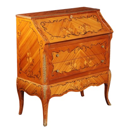 Small Ancient Drop Leaf Secrétaire Bois de Rose Italy XX Century