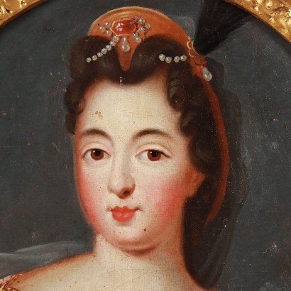 Portrait ovale peint d'une jeune fille, Portrait d'une jeune fille