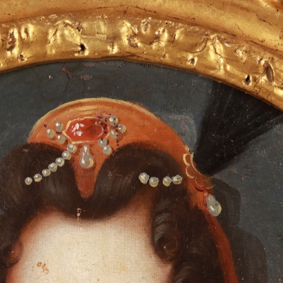 Portrait ovale peint d'une jeune fille, Portrait d'une jeune fille