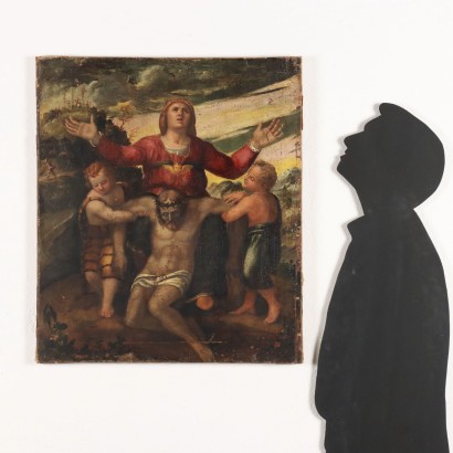 Peinture La Pietà avec deux anges