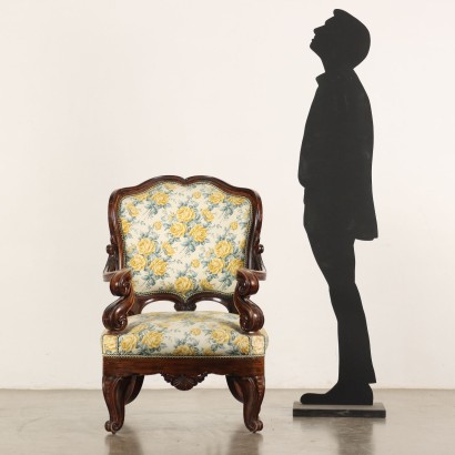 Sillón victoriano medio inglés