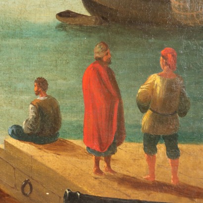 Peint avec Port Glimpse et Figures,Port Glimpse avec Figures,Peint avec Port Glimpse et Figures