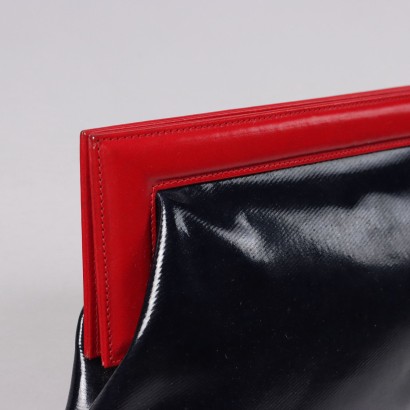 Pochette vintage noire et rouge