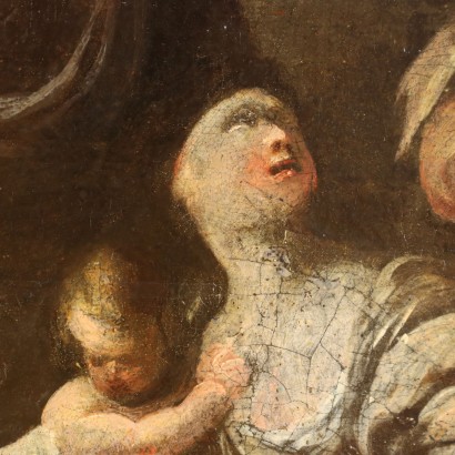 Peint avec scène biblique, le jugement de Salomon