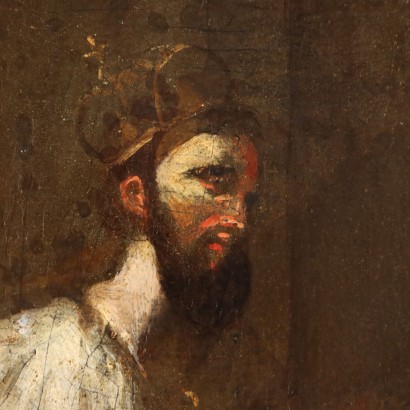 Peint avec scène biblique, le jugement de Salomon