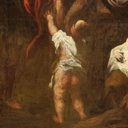 Peint avec scène biblique, le jugement de Salomon